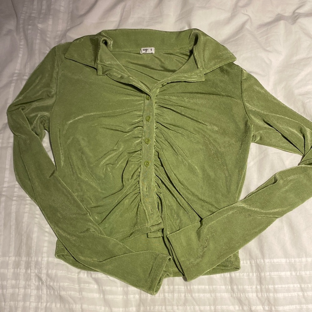 Garage sage green crop top